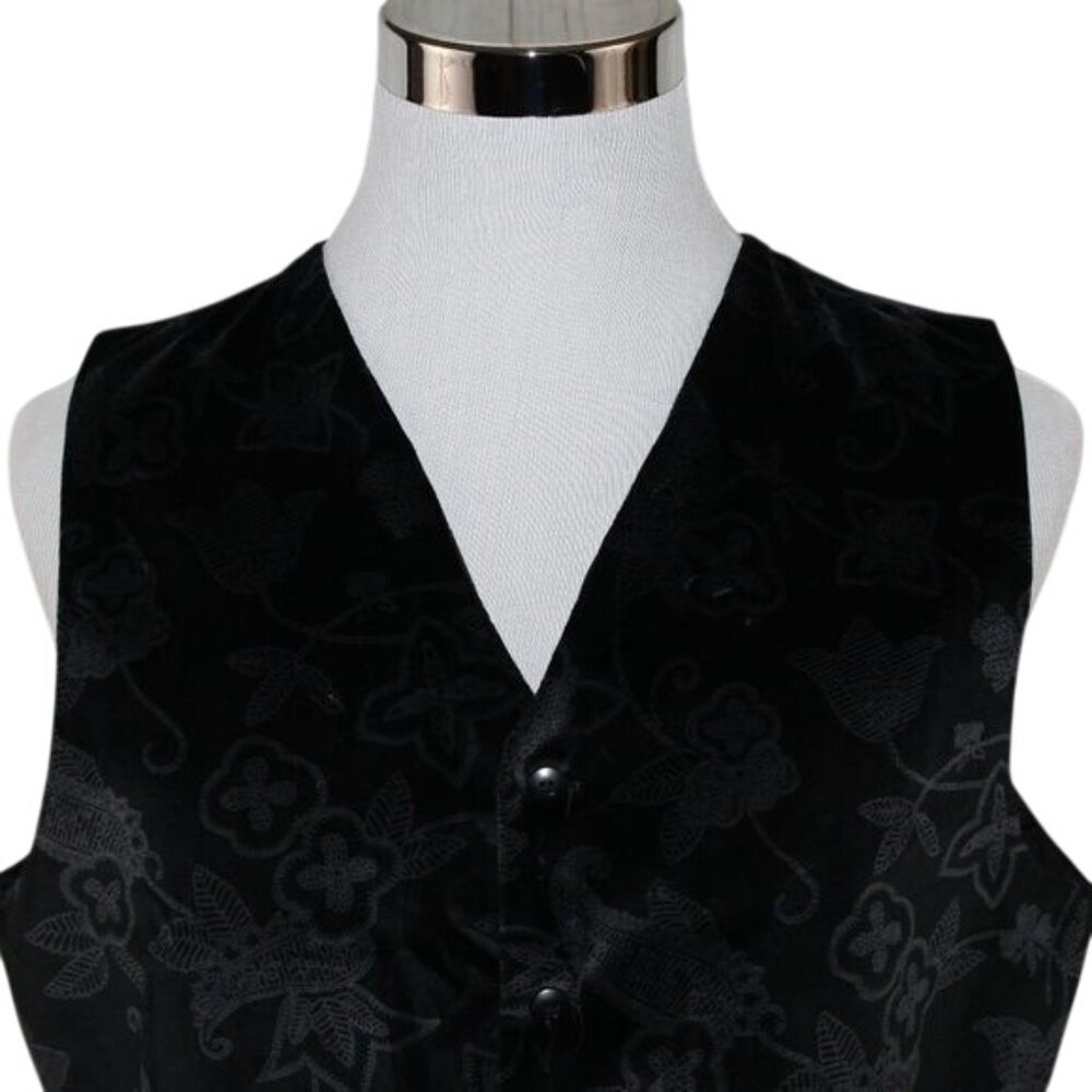 VTG Attitudes Large 5 Button Dress Velour Vest Waistcoat Formal Wedding Party - Picture 5 of 9